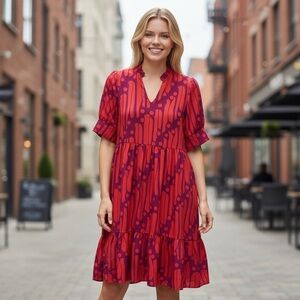Collection by Czele Dress in Red and Purple